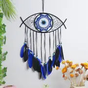 Handmade Dream Catcher with Evil Eye Feather Decor