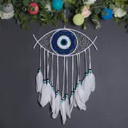 Handmade Dream Catcher with Evil Eye Feather Decor