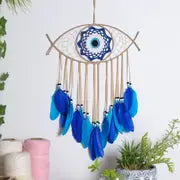 Handmade Dream Catcher with Evil Eye Feather Decor